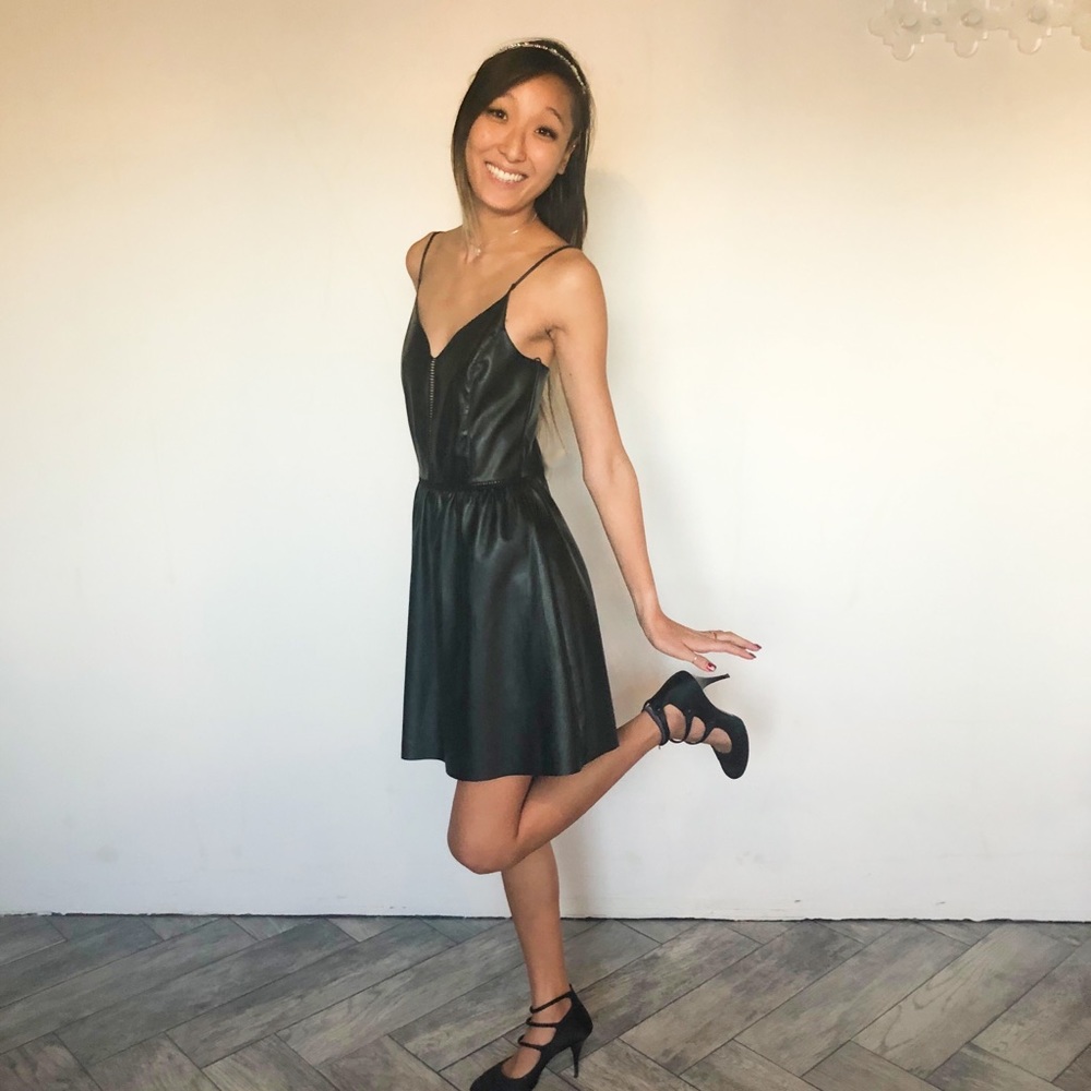 Zara Faux Leather Mini Dress - Picture 4 of 9